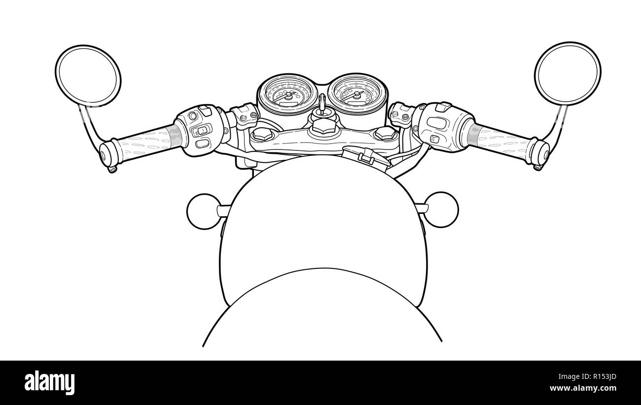 Bike steering wheel flat design vector draw Stock Vector