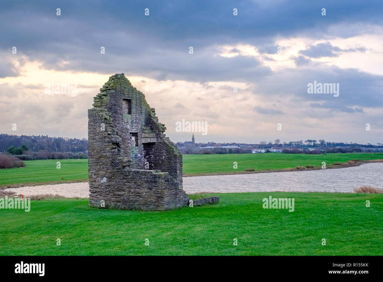 The remains of the old Engine House that served Auchenharvie Colliery in the Ayrshire town of Ardeer in Stevenston North Ayrshire Scotland. Dated arou Stock Photo