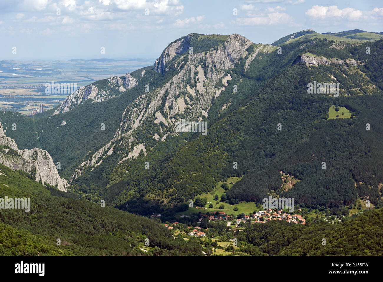 Amazing Landscape of Balkan Mountains with Vratsata pass, town of ...