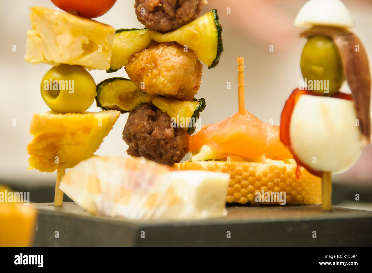 Detail Spanish tapas cuisine Stock Photo
