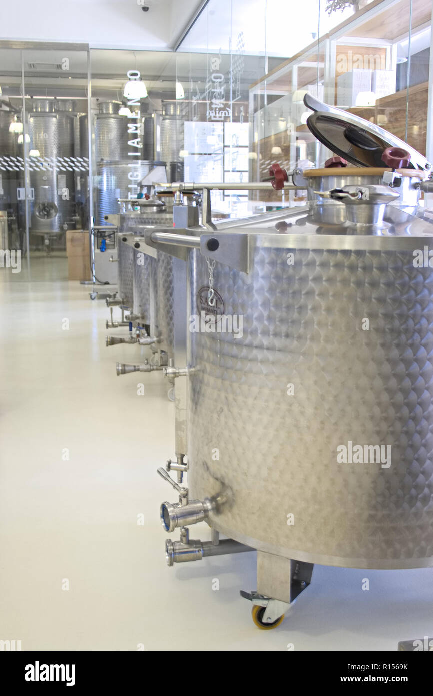 Ecological extra virgin olive oil production with modern technology, tank, can Stock Photo Alamy