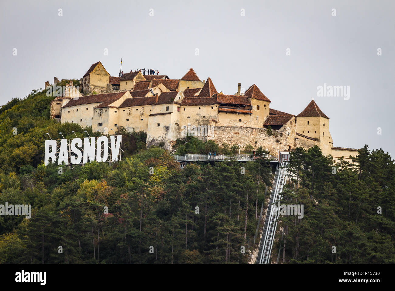 Brasov, Transylvania, Romania - September 26, 2018 - Medieval citadel in Rasnov city Stock Photo
