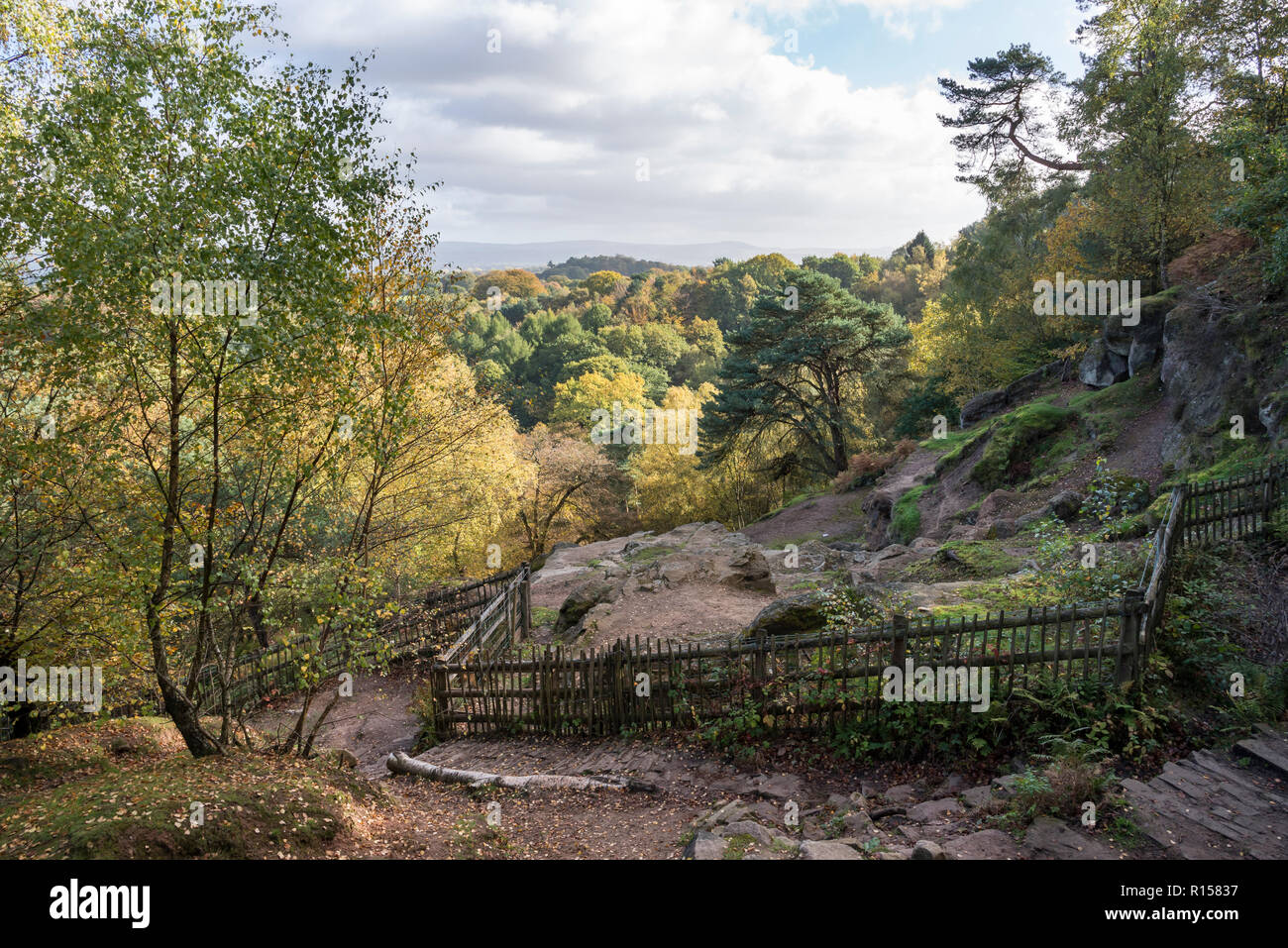 View from the old mines at Alderley Edge, Cheshire, England Stock Photo
