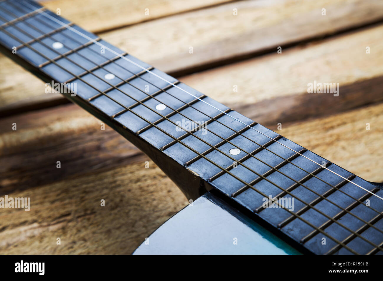 Classical guitar strings close up Stock Photo Alamy