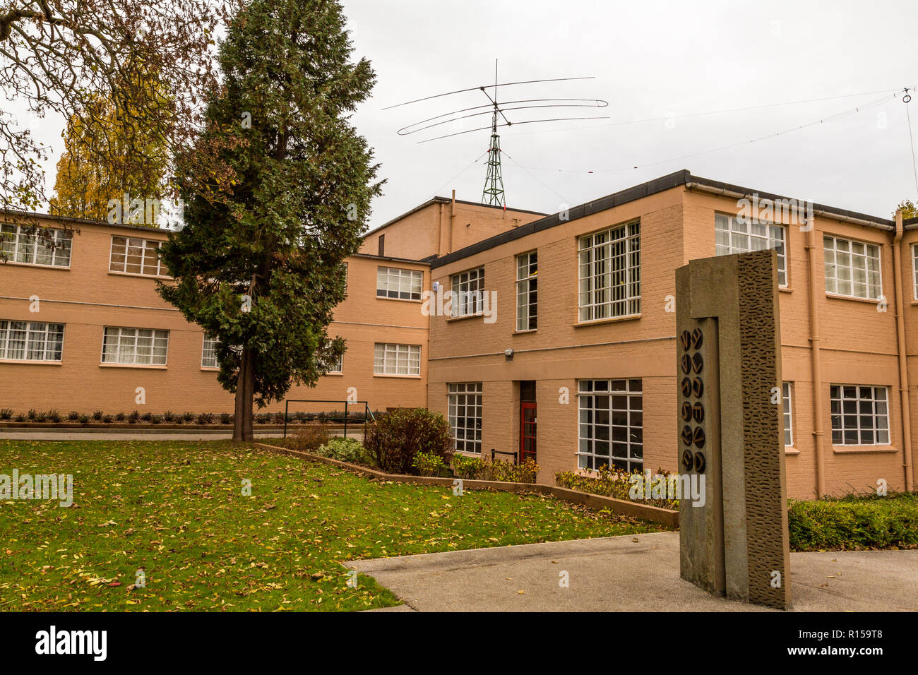 Bletchley Park is a nineteenth-century mansion and was the home of Government Code and Cypher School during world war 11, Bletchley, Bucks ,England UK Stock Photo
