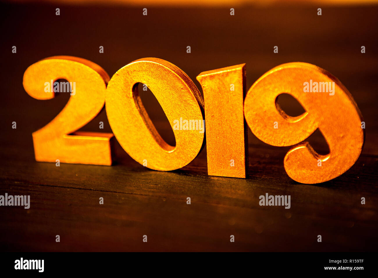 New Year Concept Happy New Year Banner With Gold 2019 Numbers