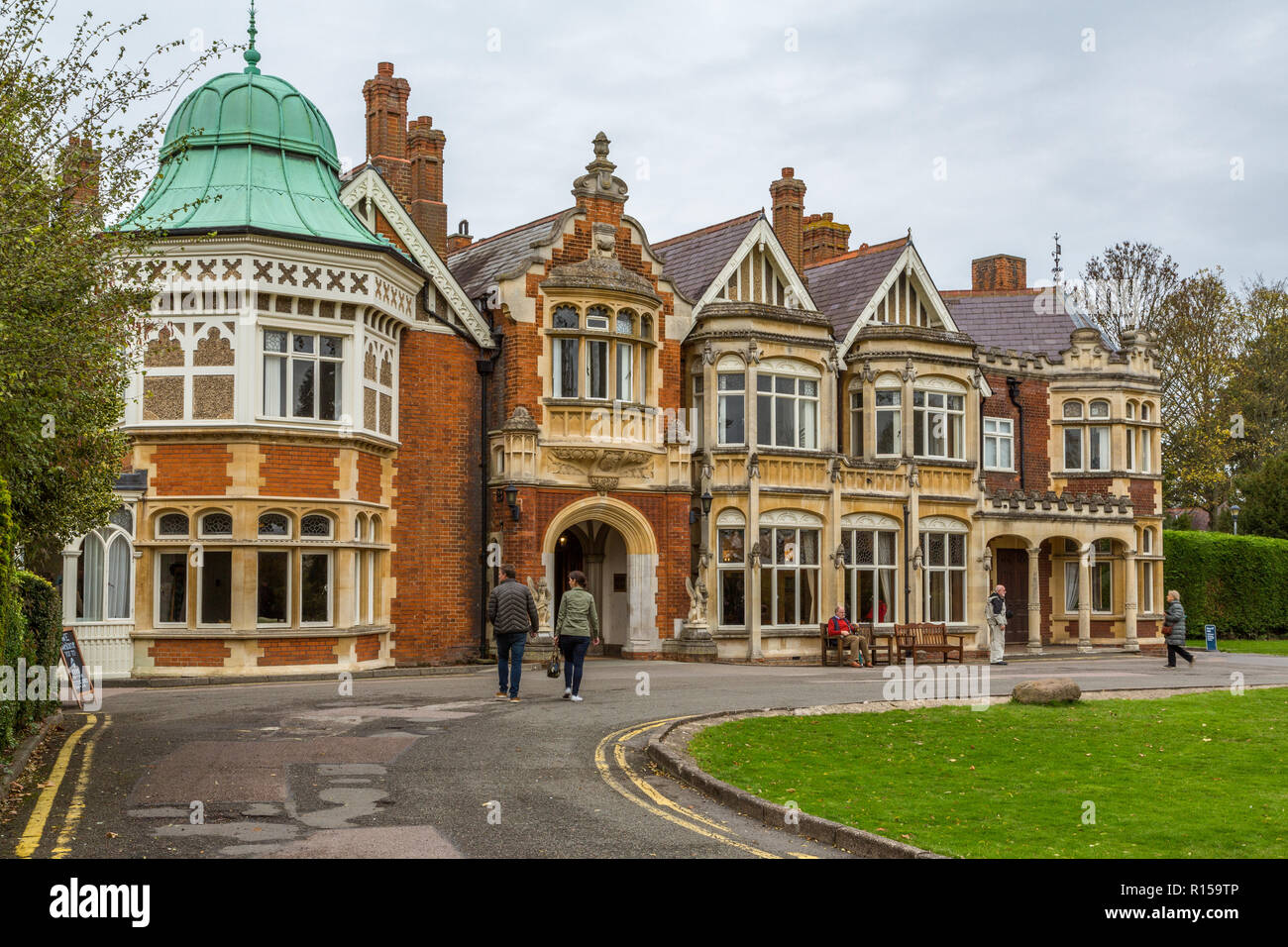 Bletchley Park is a nineteenth-century mansion and was the home of Government Code and Cypher School during world war 11, Bletchley, Bucks ,England UK Stock Photo