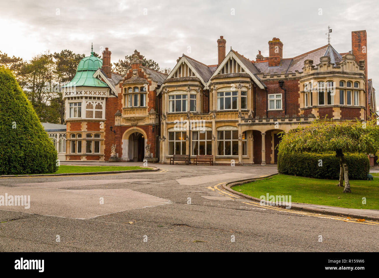 Bletchley Park is a nineteenth-century mansion and was the home of Government Code and Cypher School during world war 11, Bletchley, Bucks ,England UK Stock Photo