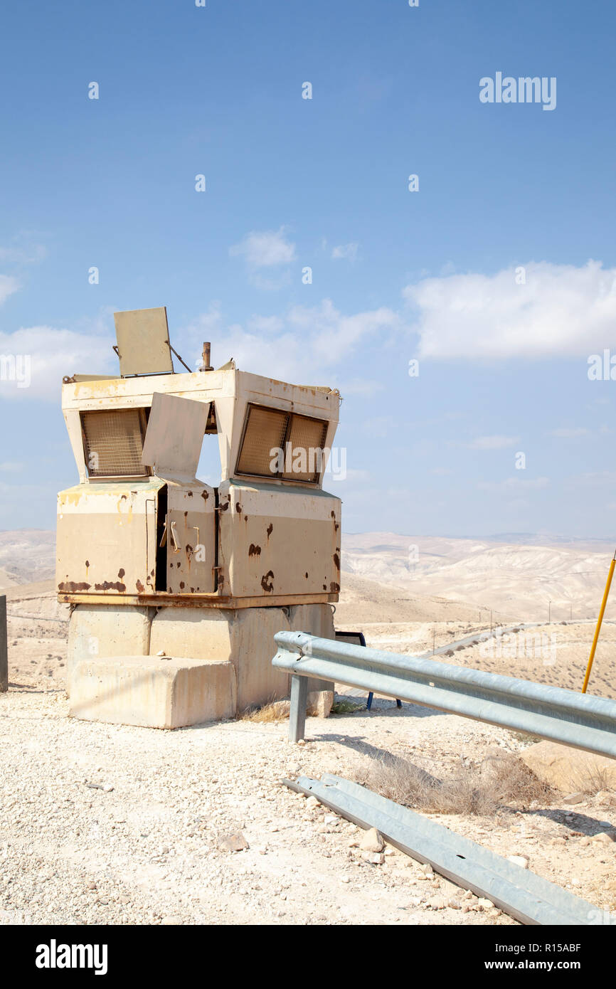 Military Lookout Tower over Jericho Stock Photo