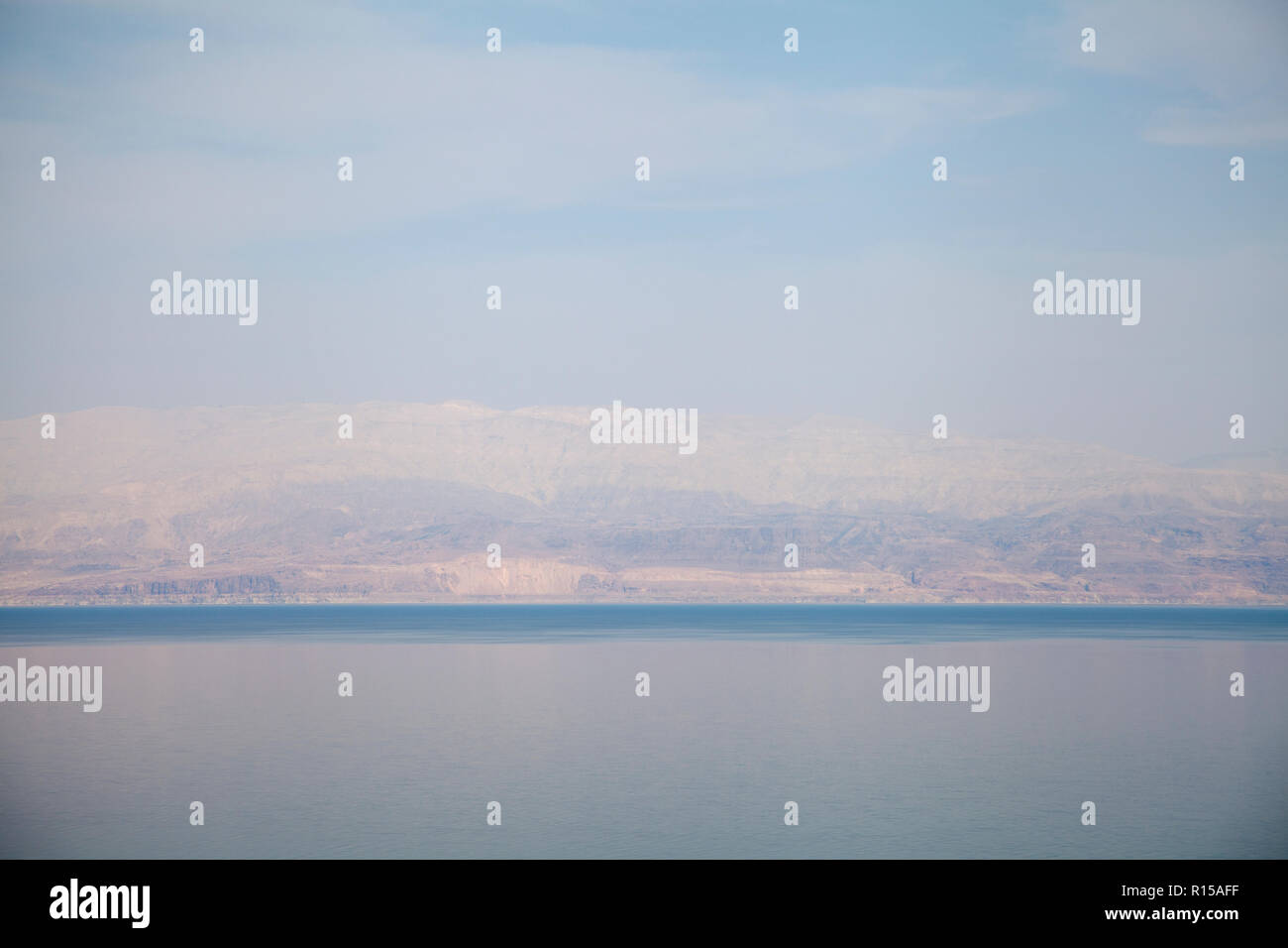 View of Dead Sea and Jordan Beyond From Israel Stock Photo
