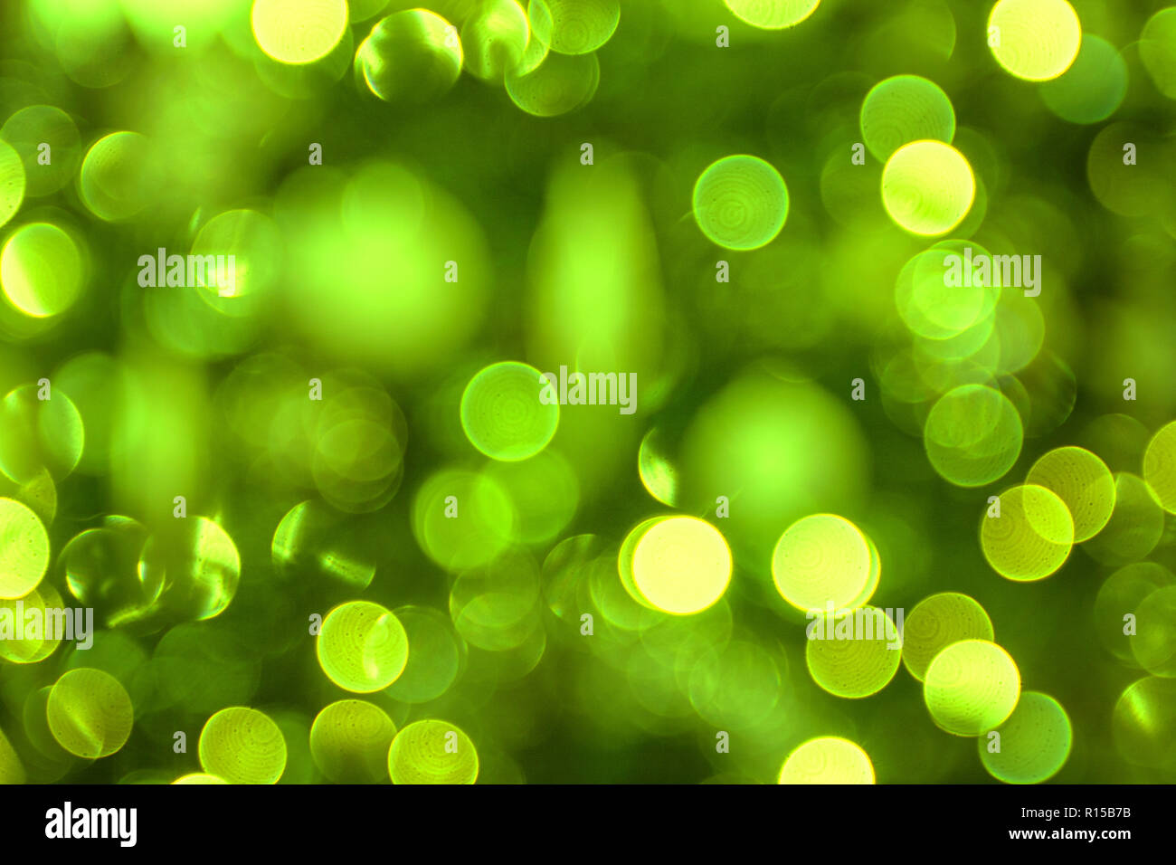 Christmas background of green lights Stock Photo - Alamy