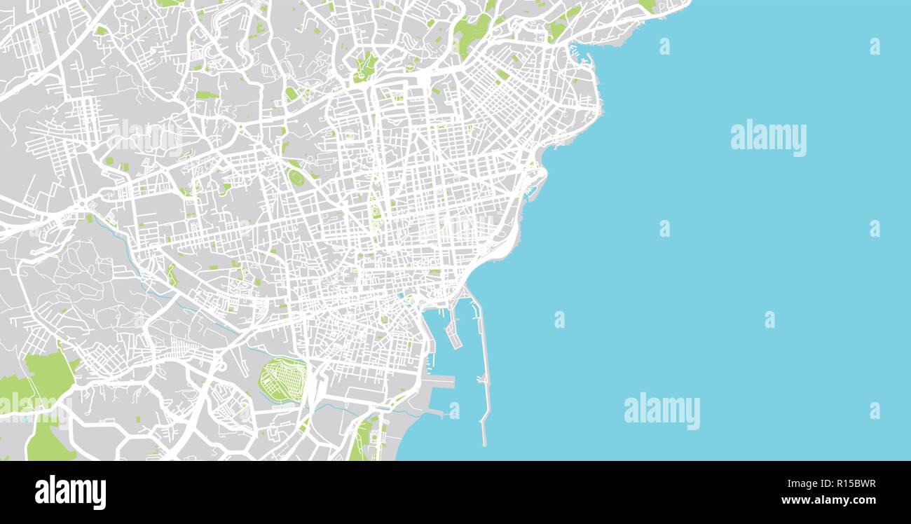 Urban vector city map of Catania - Urban Vector City Map Of Catania Italy R15BWR