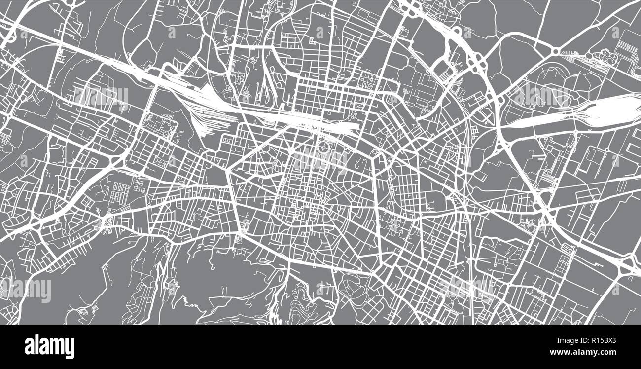 Bologna map vector hi res stock - Urban Vector City Map Of Bologna Italy R15BX3
