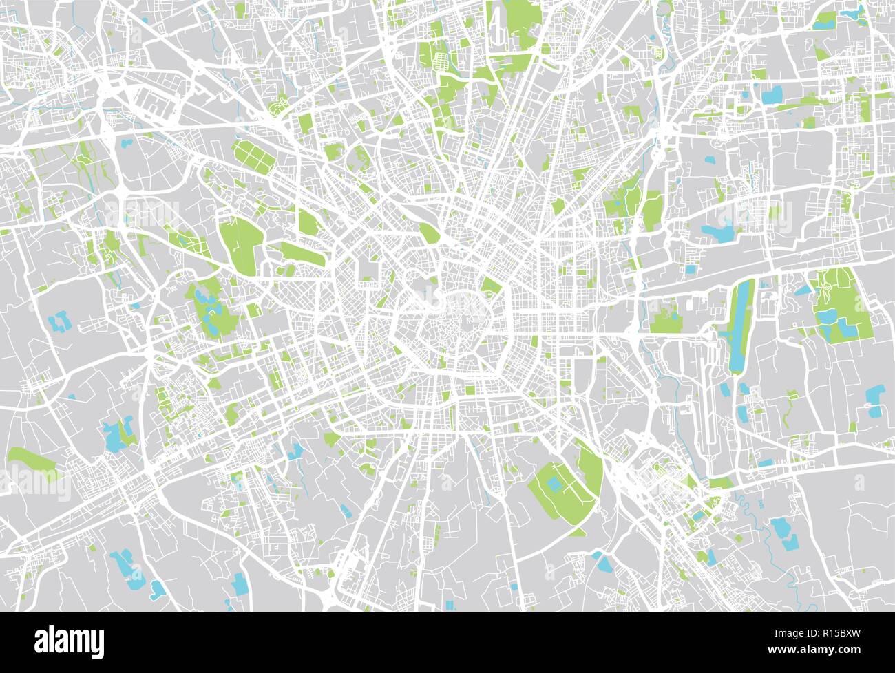 Urban vector city map of Milan, Italy Stock Vector Art ...