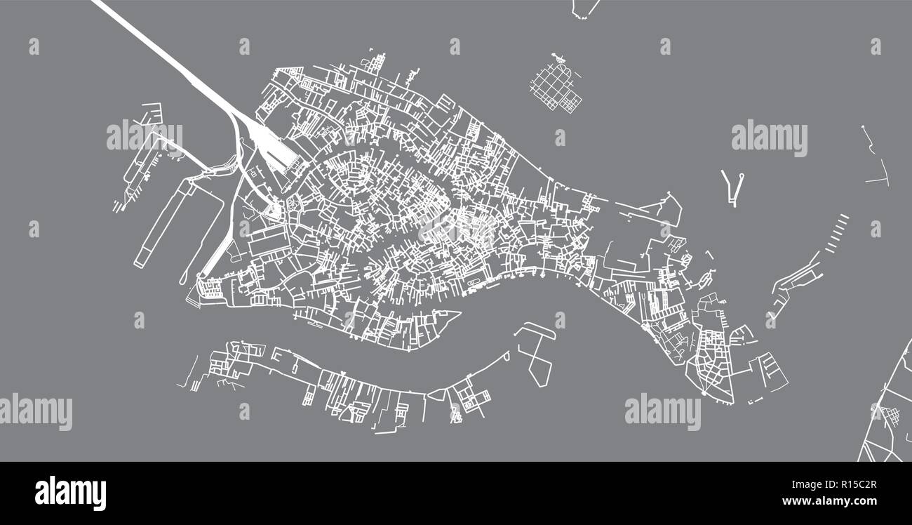 Urban vector city map of Venice, Italy Stock Vector