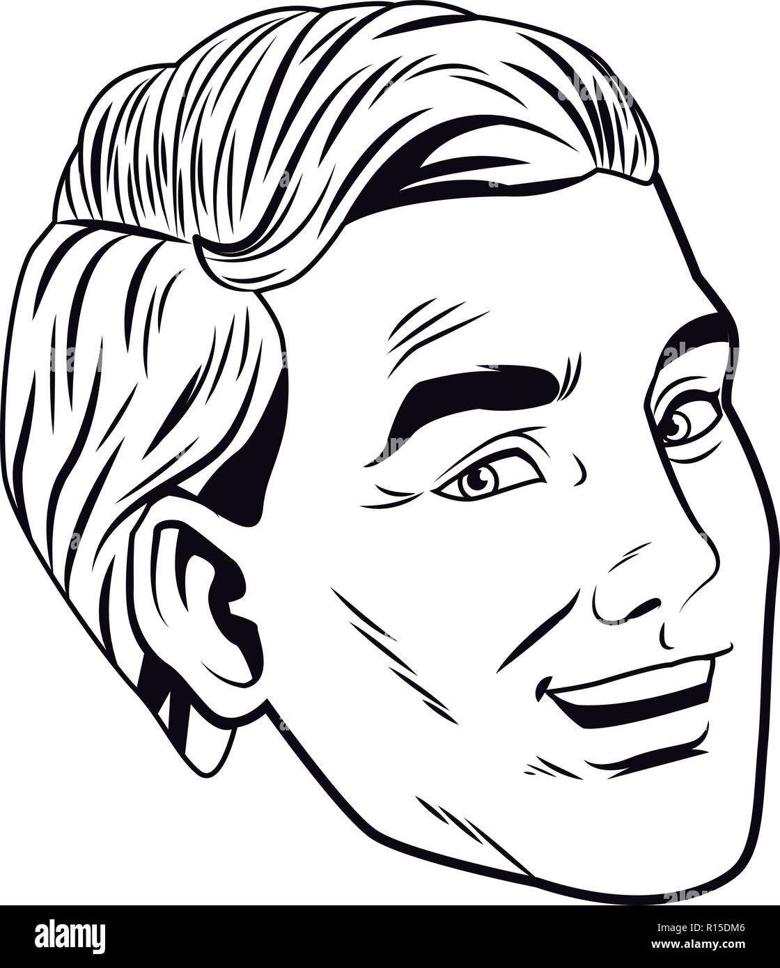 pop art businessman cartoon in black and white Stock Vector Image & Art