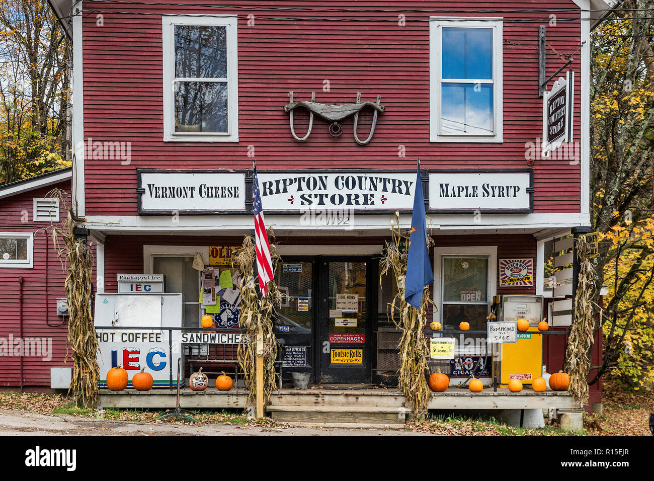Charming Ripton Country Store, Vermont, USA. Stock Photo