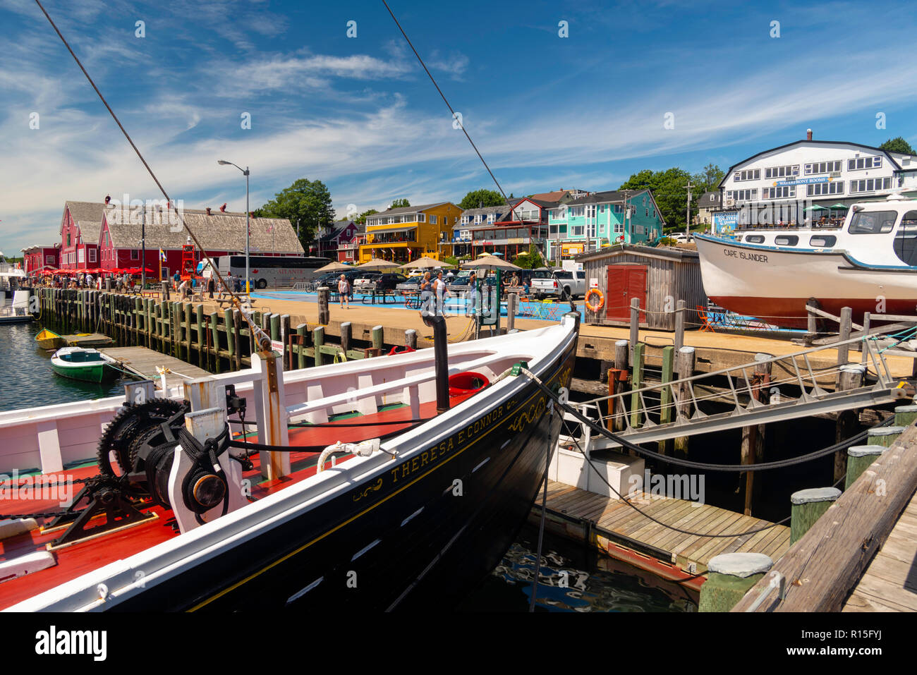 Down on the docks at famous and scenic Lunenburg, Nova Scotia, Canada. Stock Photo