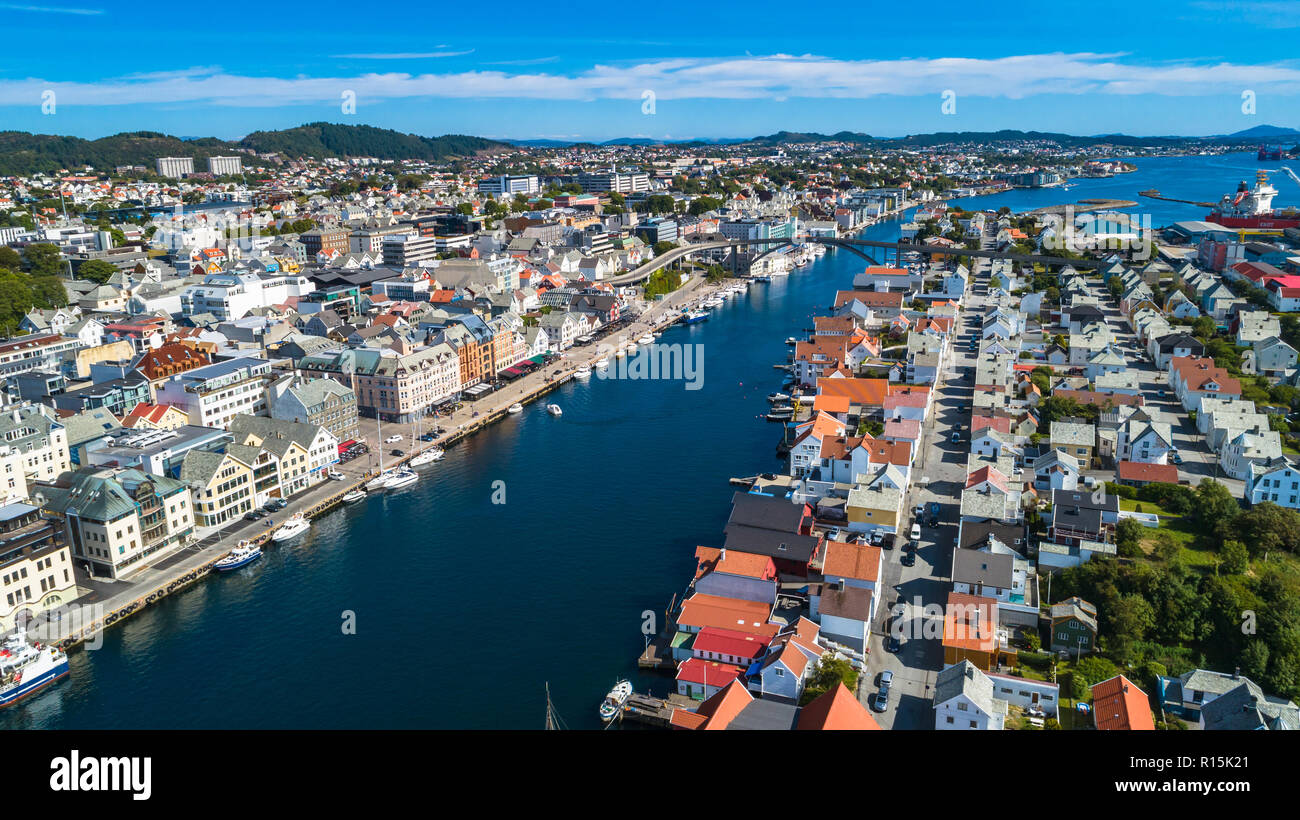 Aerial view of Haugesund, Norway. Stock Photo