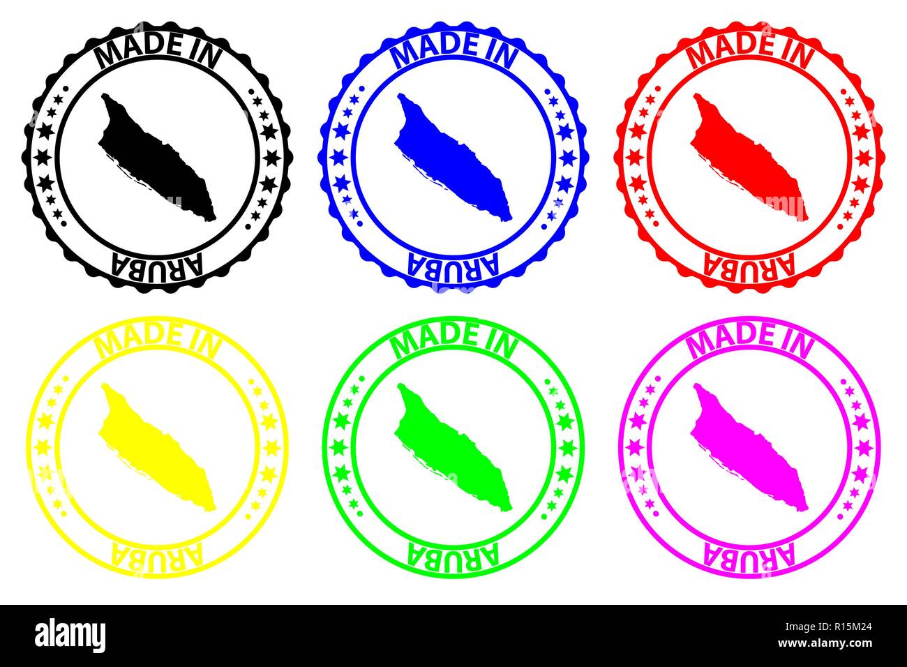 Made in Aruba rubber stamp vector, Aruba map pattern black, blue