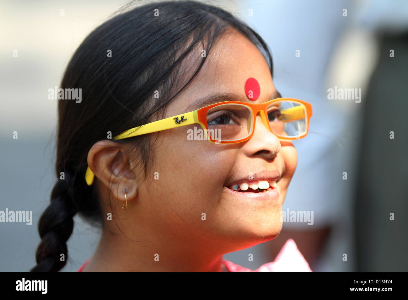 Dhaka, Bangladesh March 21, 2015 Bangladeshi Down syndrome girl at