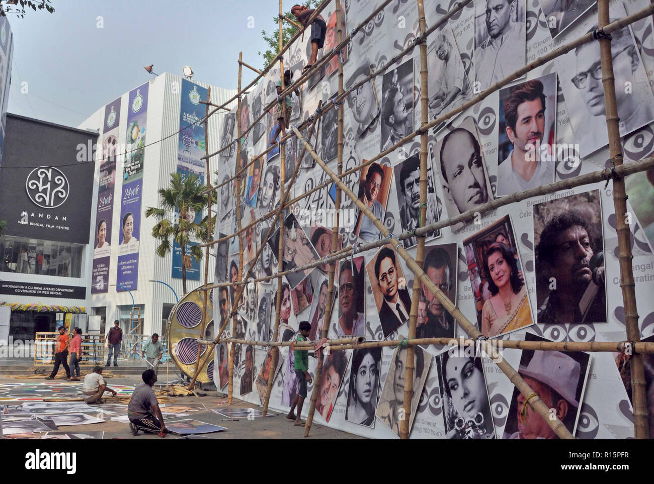 Kolkata, India. 09th Nov, 2018. Preparation under way at Nandan. Government sponsored film and cultural centre ahead of the 24th Kolkata International Film Festival. Credit: Saikat Paul/Pacific Press/Alamy Live News Stock Photo