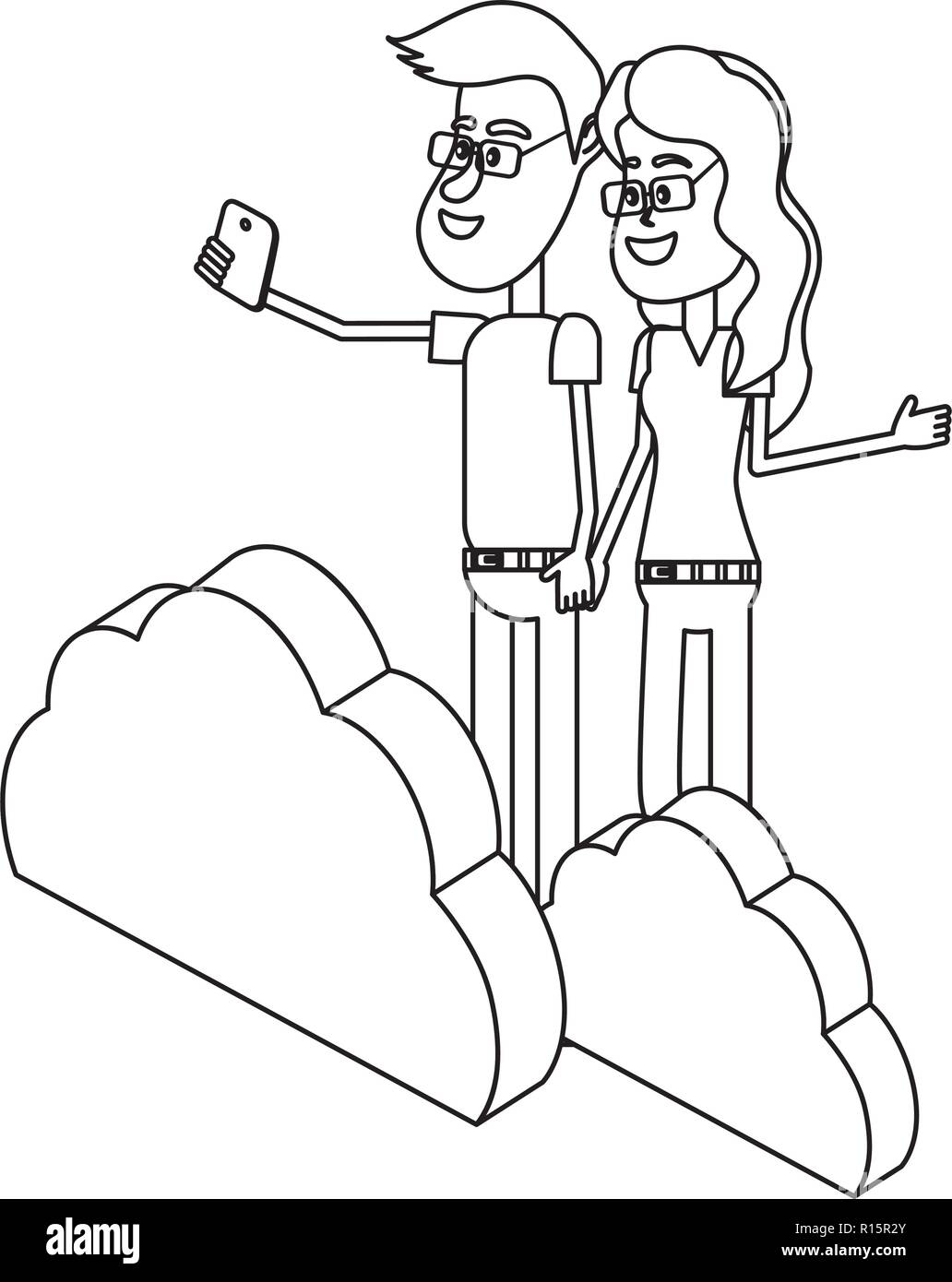 Computer network cartoons Black and White Stock Photos & Images - Alamy