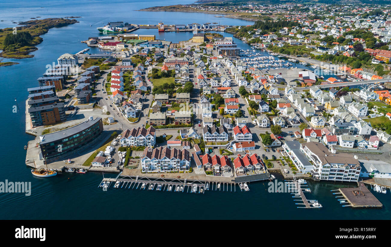 Aerial view of Haugesund, Norway. Stock Photo