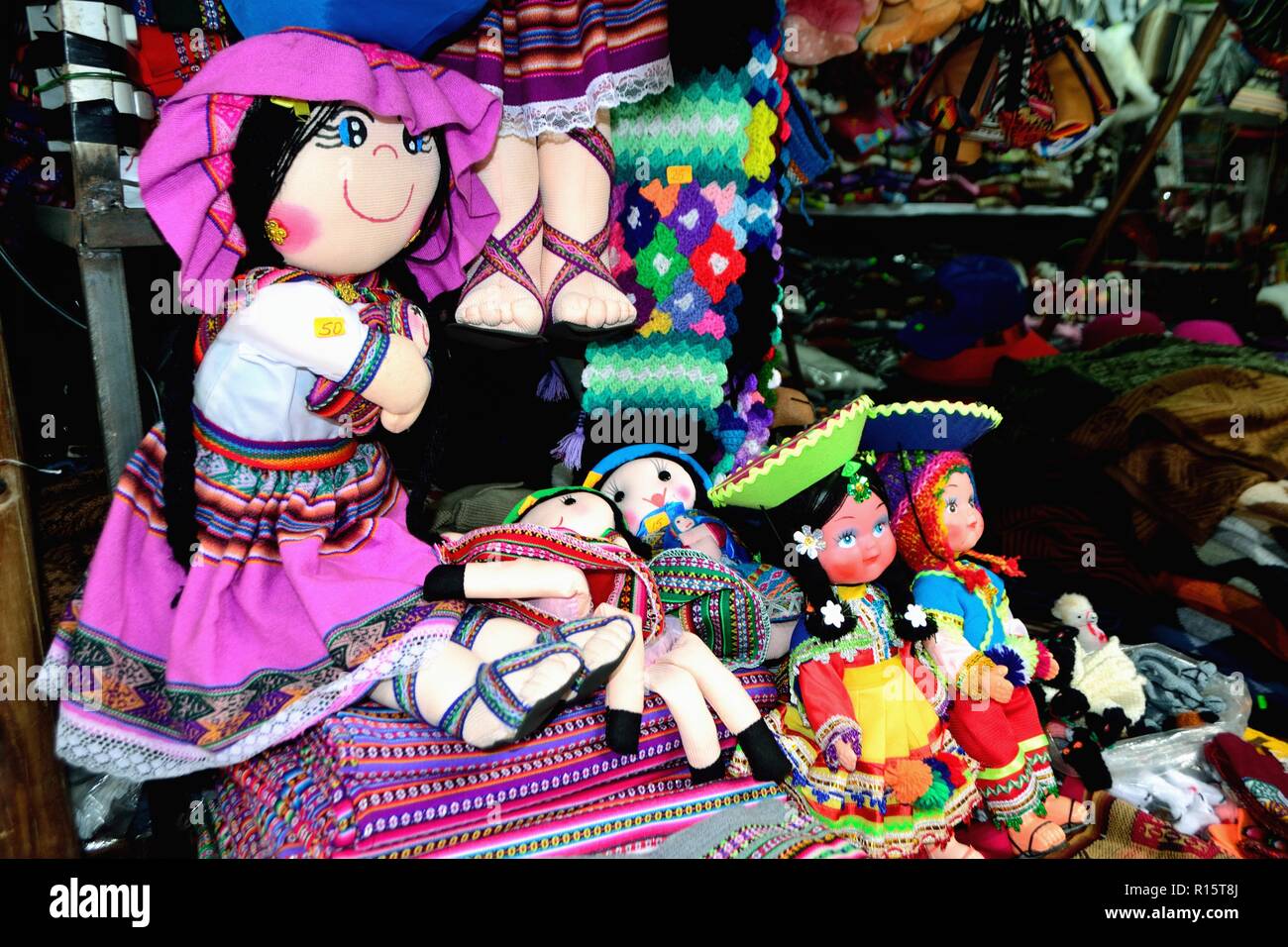 Dolls- Market in HUARAZ. Department of Ancash.PERU Stock Photo - Alamy