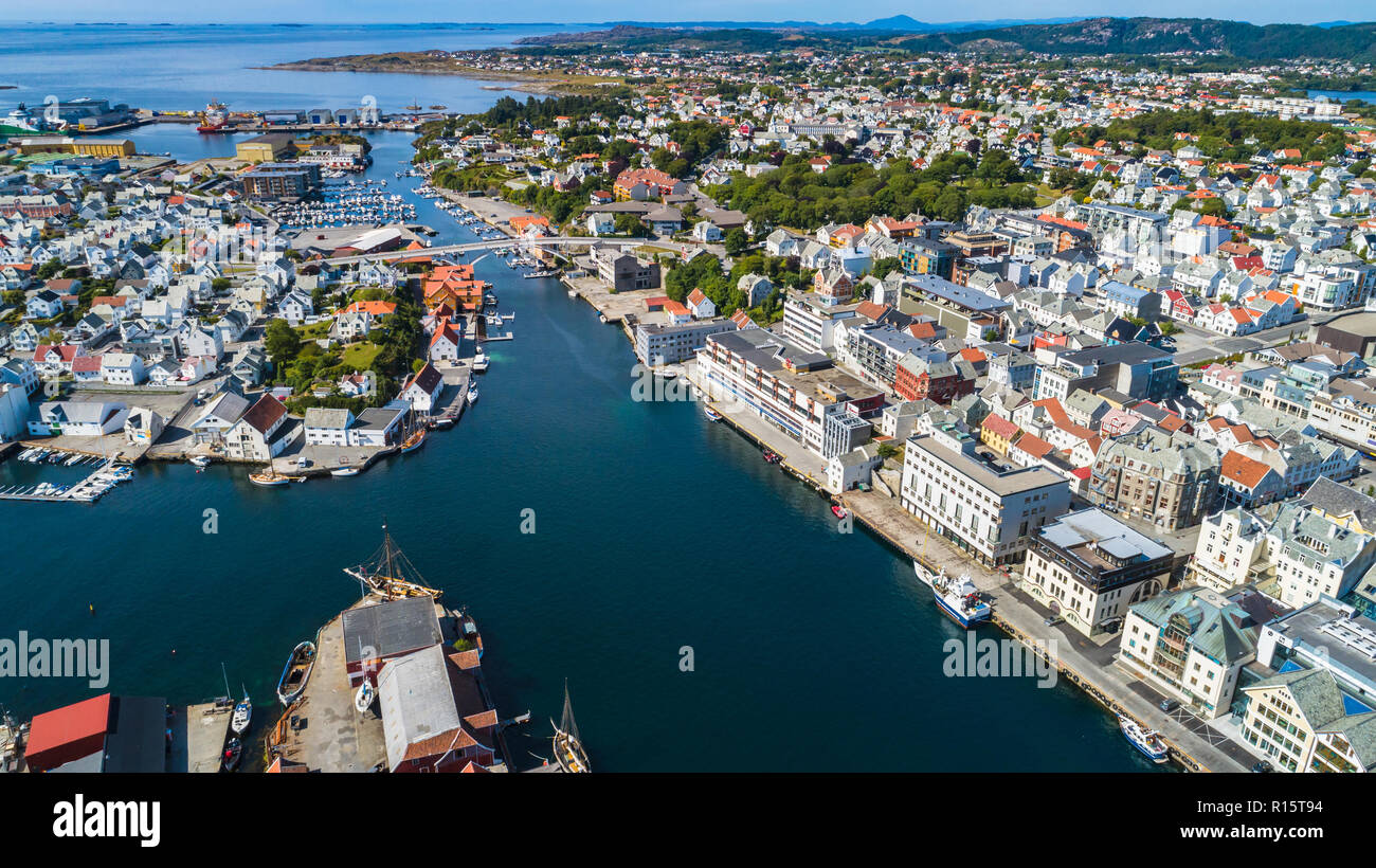 Aerial view of Haugesund, Norway. Stock Photo