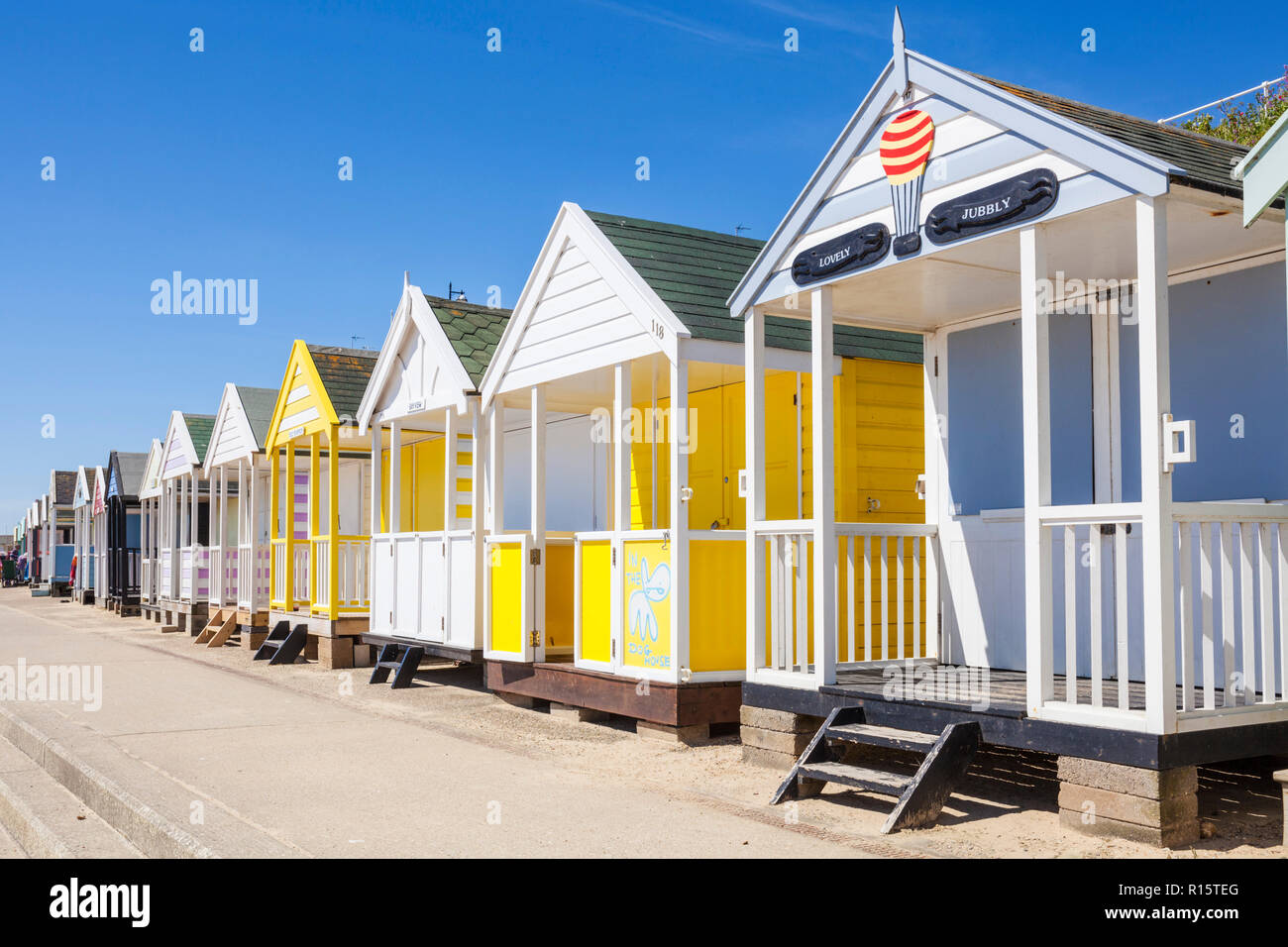 Southwold beach huts brightly painted beach huts Southwold beach North