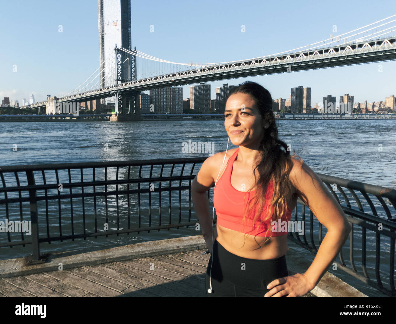 Young athletic woman in New York City Stock Photo - Alamy
