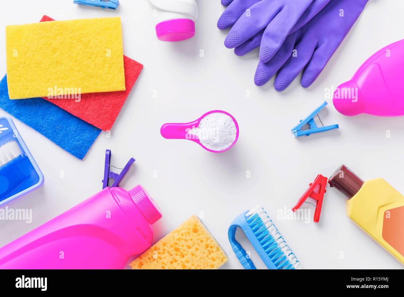 Detergents for cleaning and removing stains. Closeup Stock Photo Alamy