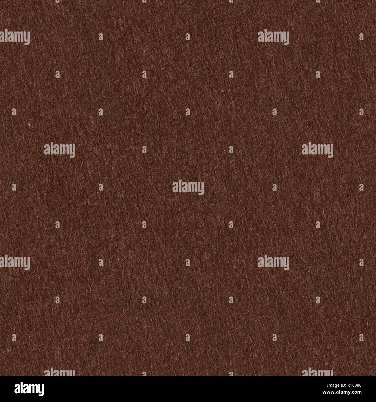 Dark brown felt texture. Seamless square background, tile ready. Stock Photo