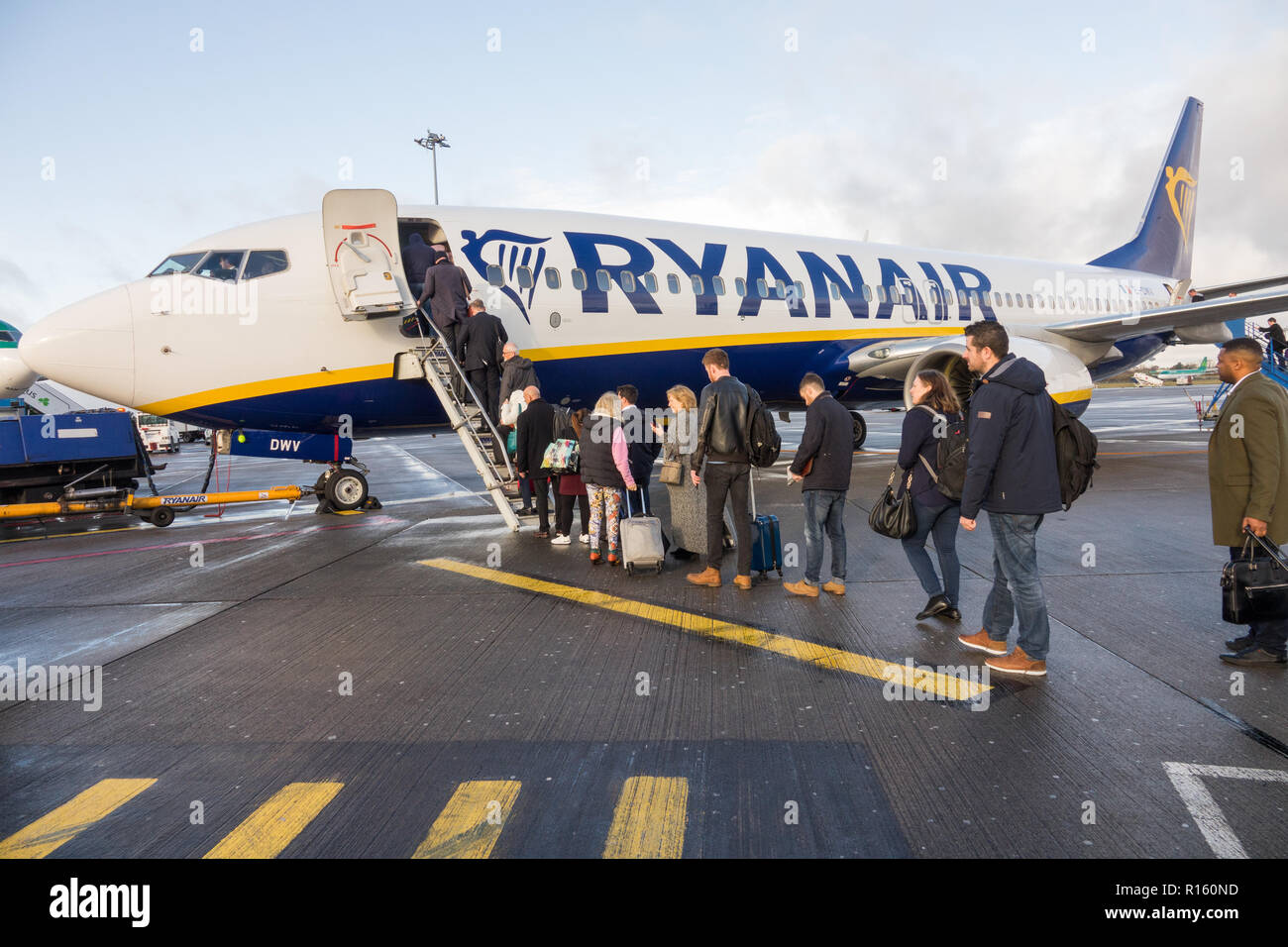 Passengers boarding a Ryanair plane at Dublin Airport Stock Photo - Alamy