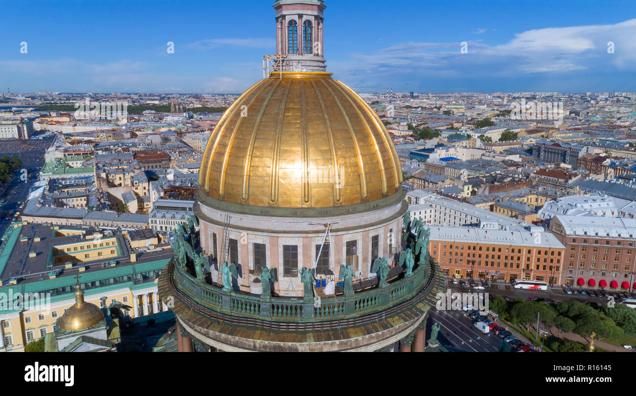 Aerial view of Saint Isaac's Cathedral Stock Photo