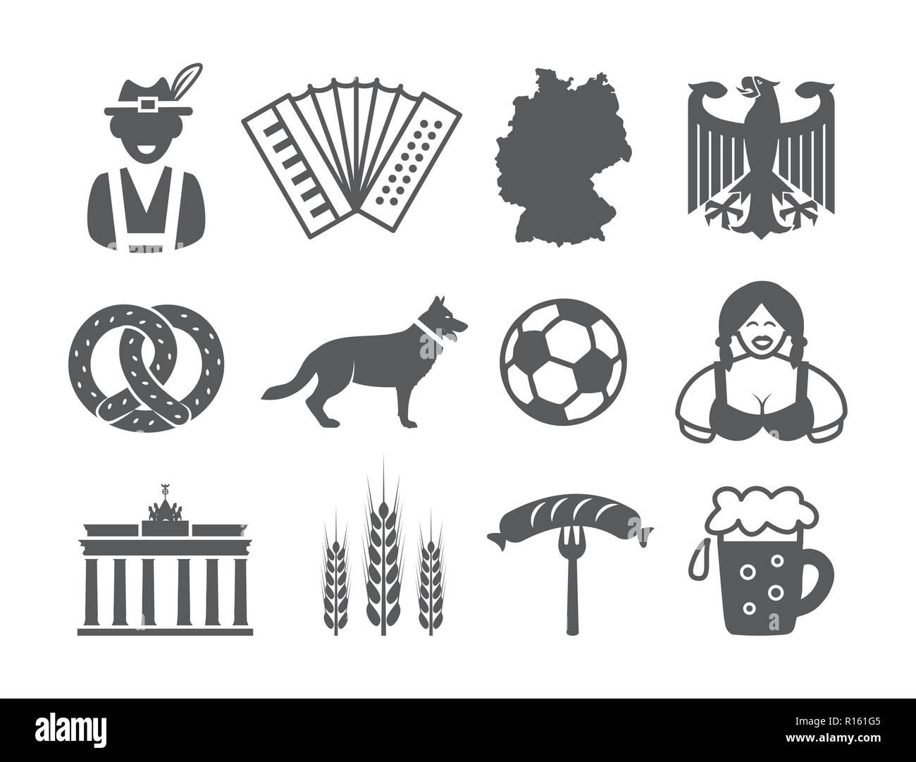 Germany icons set Stock Vector