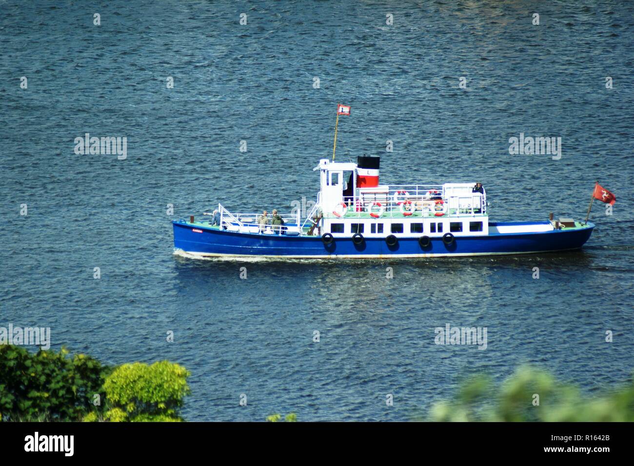 Excursion vessel Karina in Douglas Harbour, Isle of Man Stock Photo
