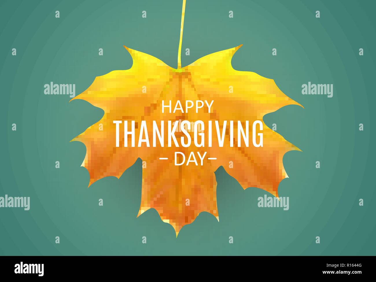 Happy Thanksgiving Day Background with Shiny Autumn Natural Leaves ...