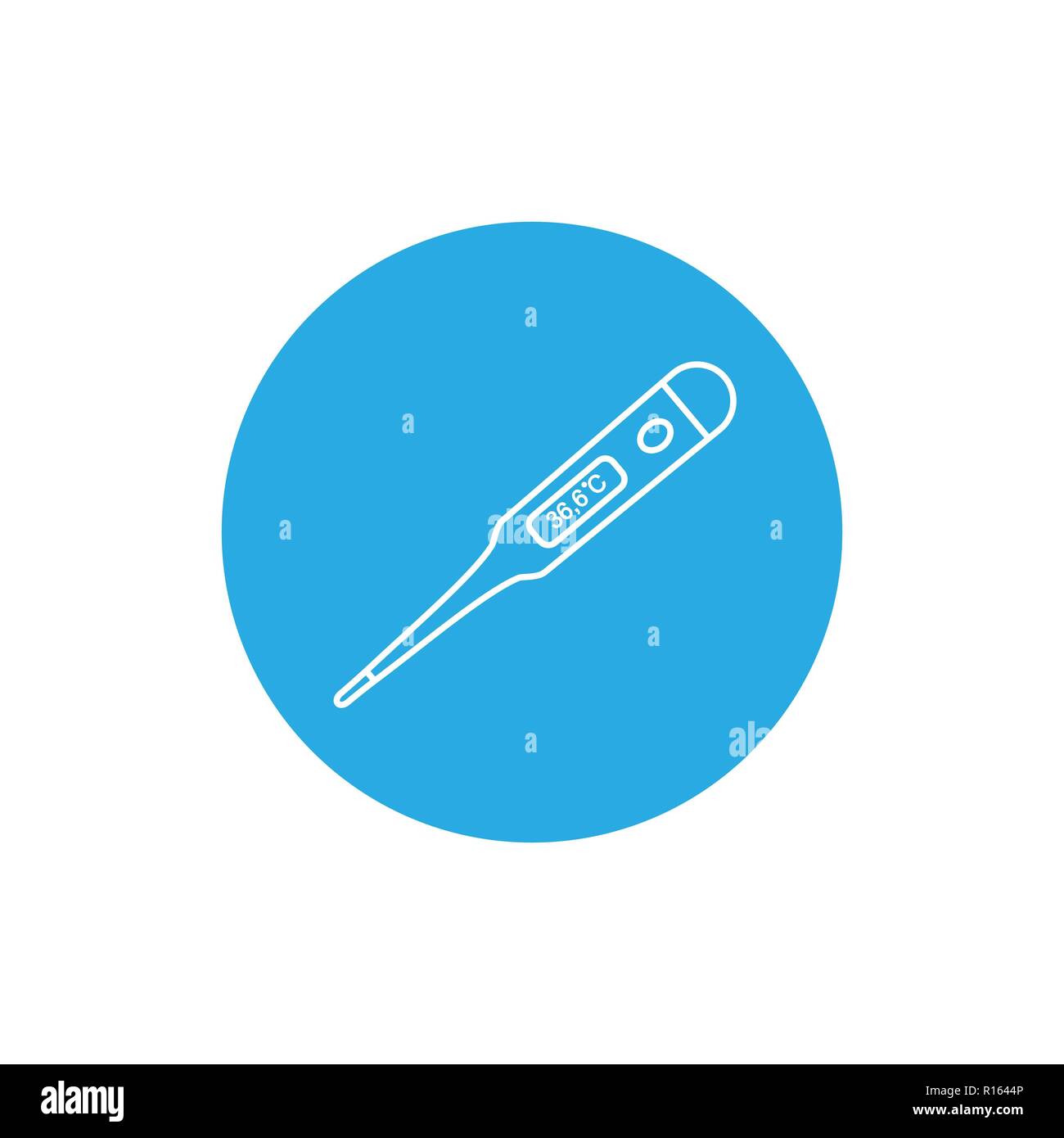 Medical thermometer icon. Vector illustration, flat design. Stock Vector