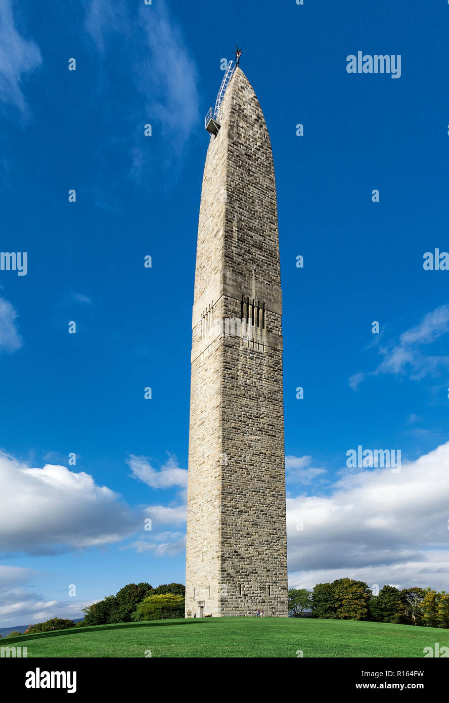 The Bennington Battle Monument, is the tallest structure in Vermont. Stock Photo