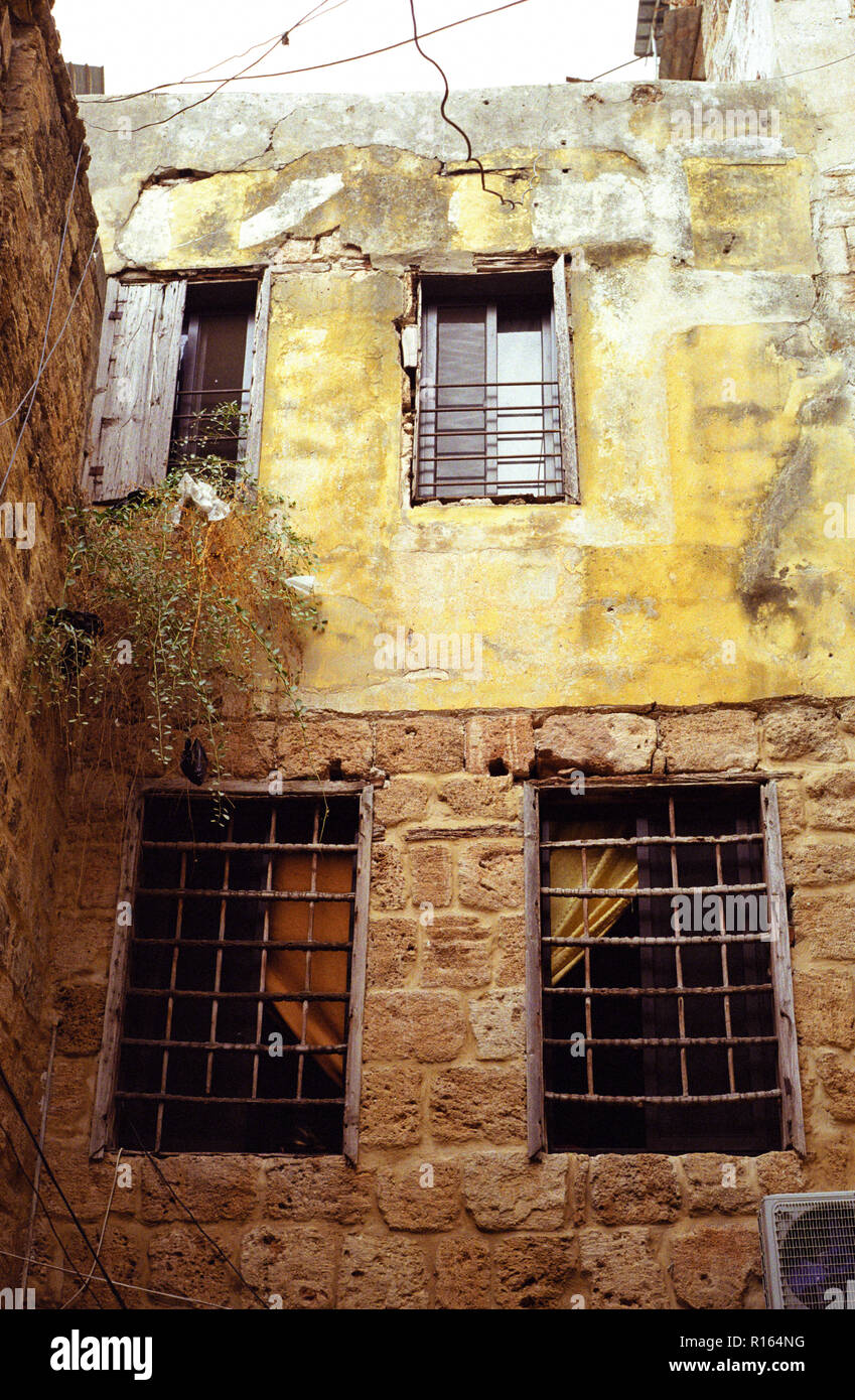 Decaying house, Tripoli old Souks, Lebanon. Stock Photo