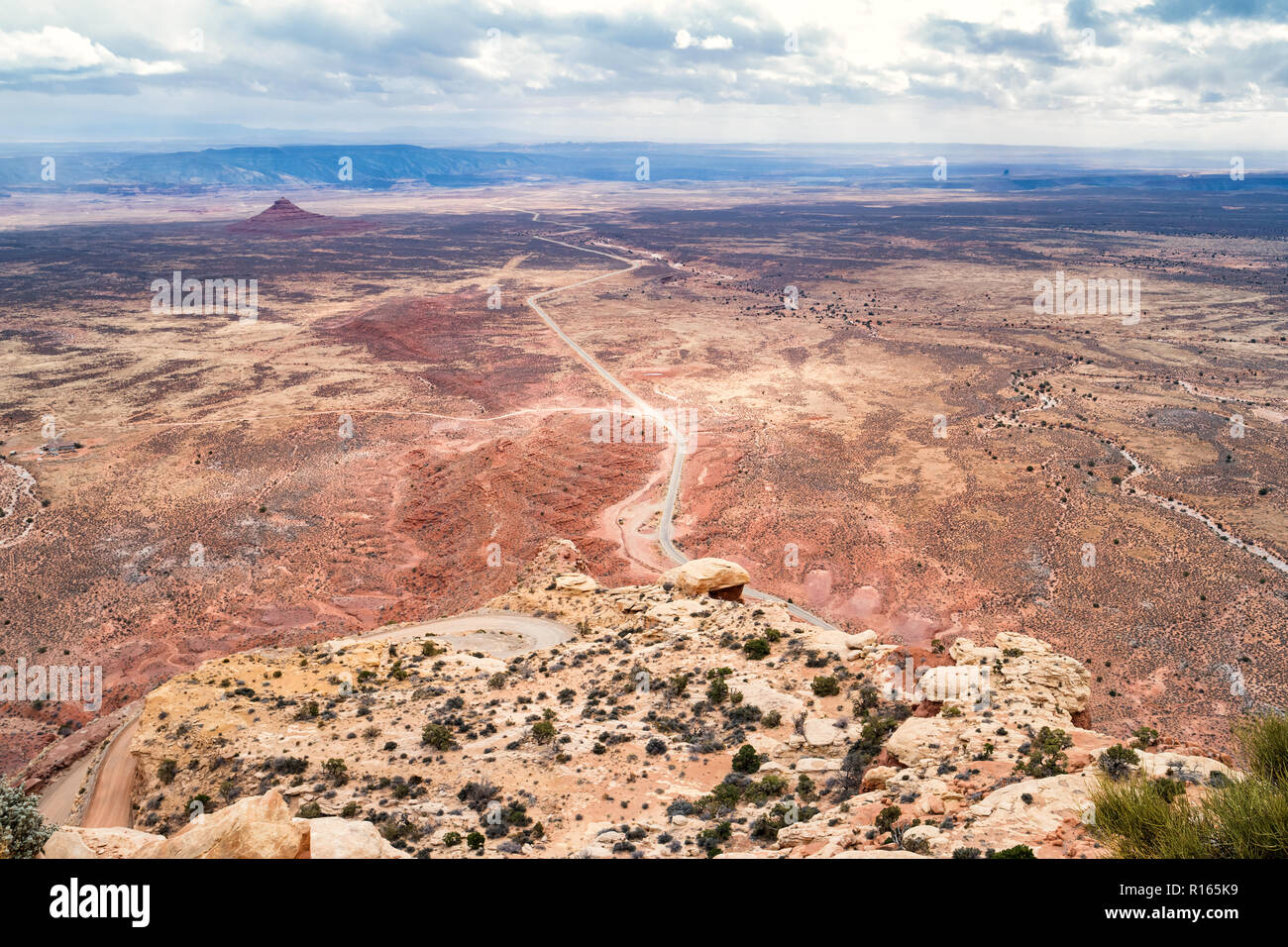 View from Cedar Mesa at Moki Dugway, Utah, USA Stock Photo