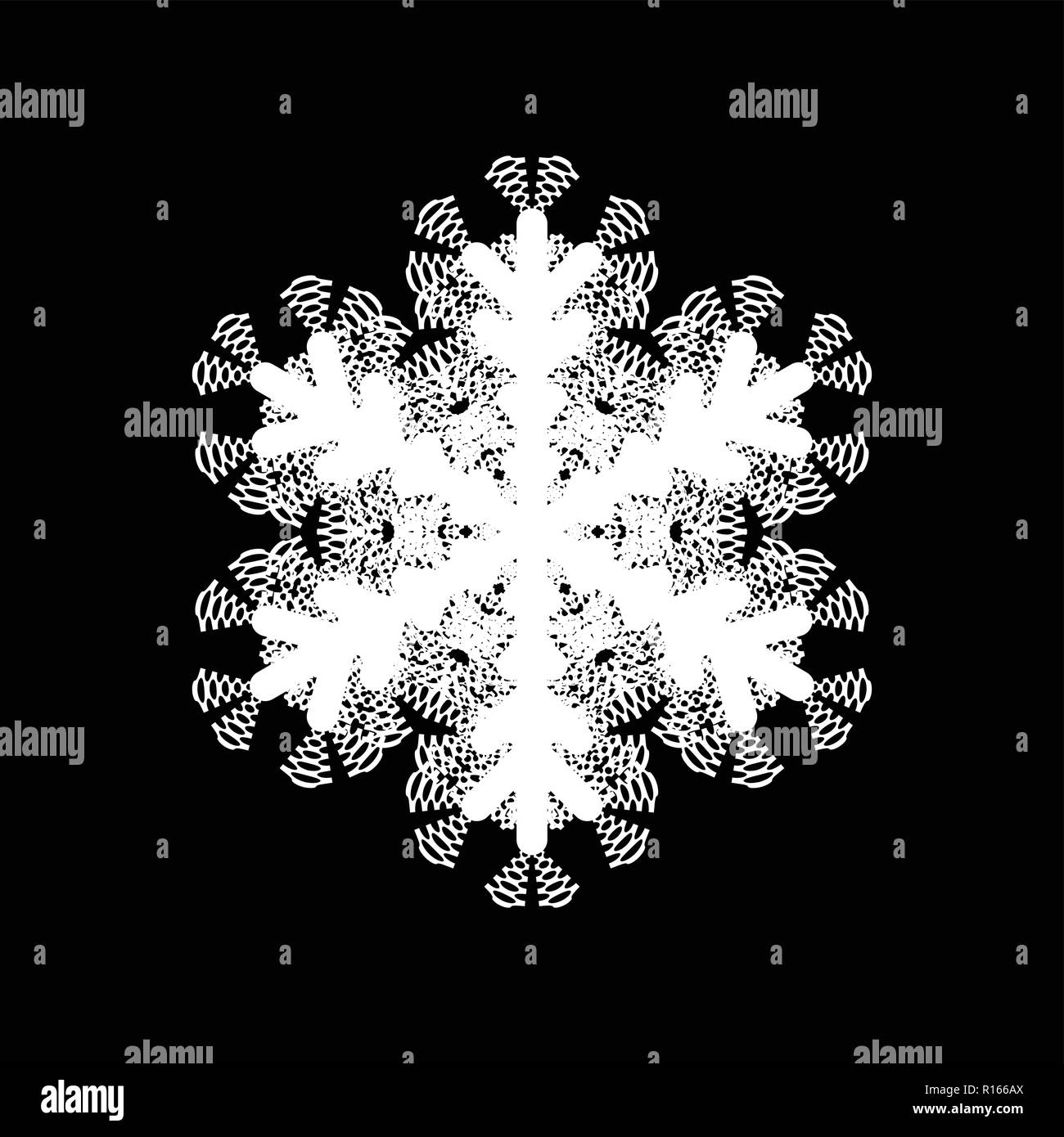 Grunge isolated snow flake. Distress marker painted snowflake shape ...