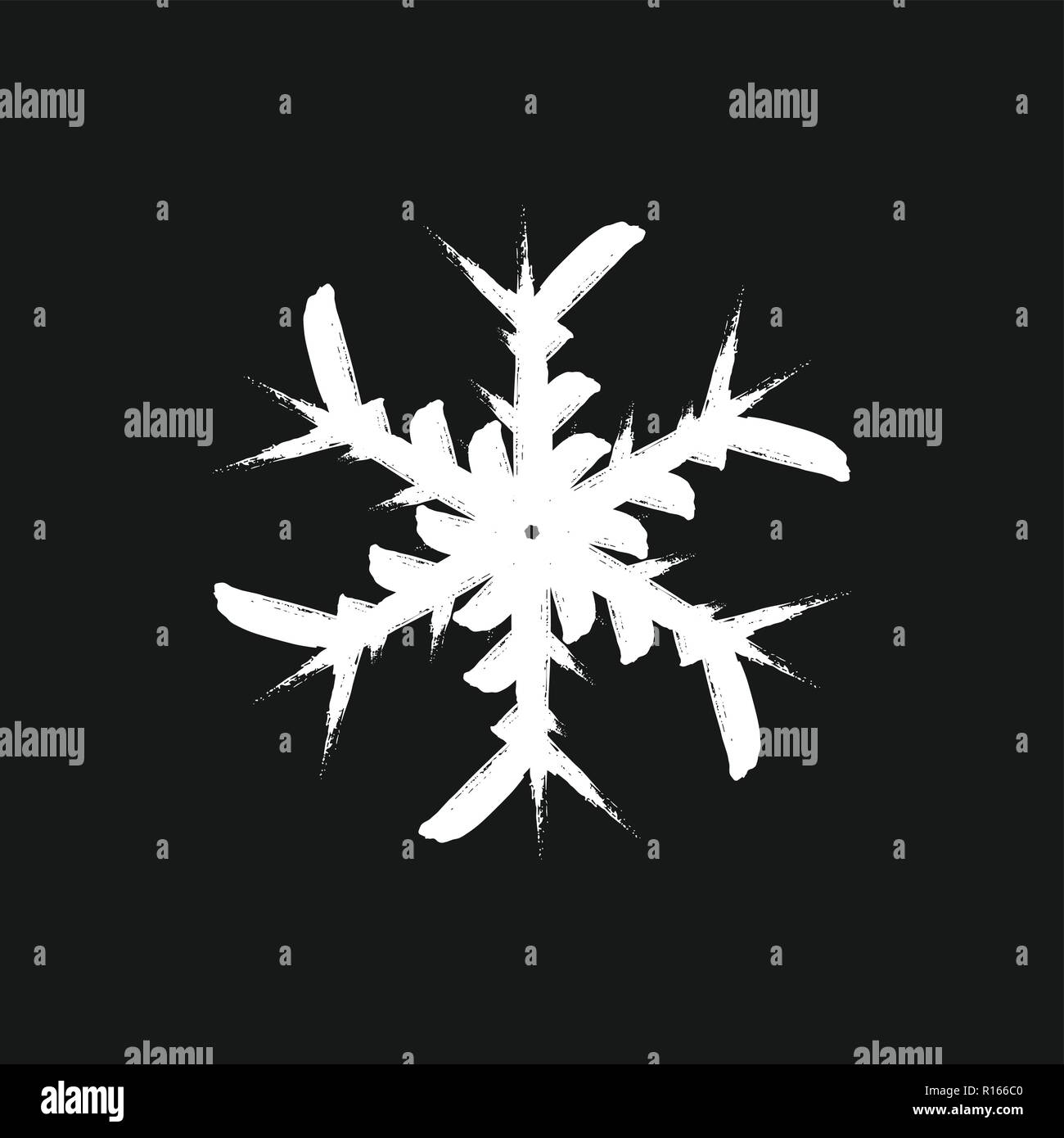 Distress marker painted snowflake shape. Grunge isolated star. Brushed ...