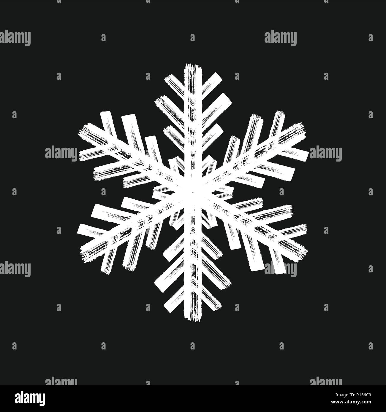 Distress marker painted snowflake shape. Grunge isolated star. Brushed ...