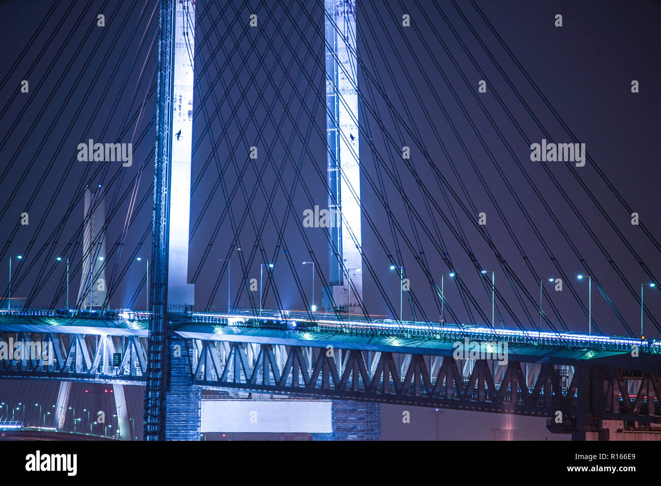 Yokohama Bay Bridge Seen From The Hill Park With Views Of The Harbor Stock Photo Alamy