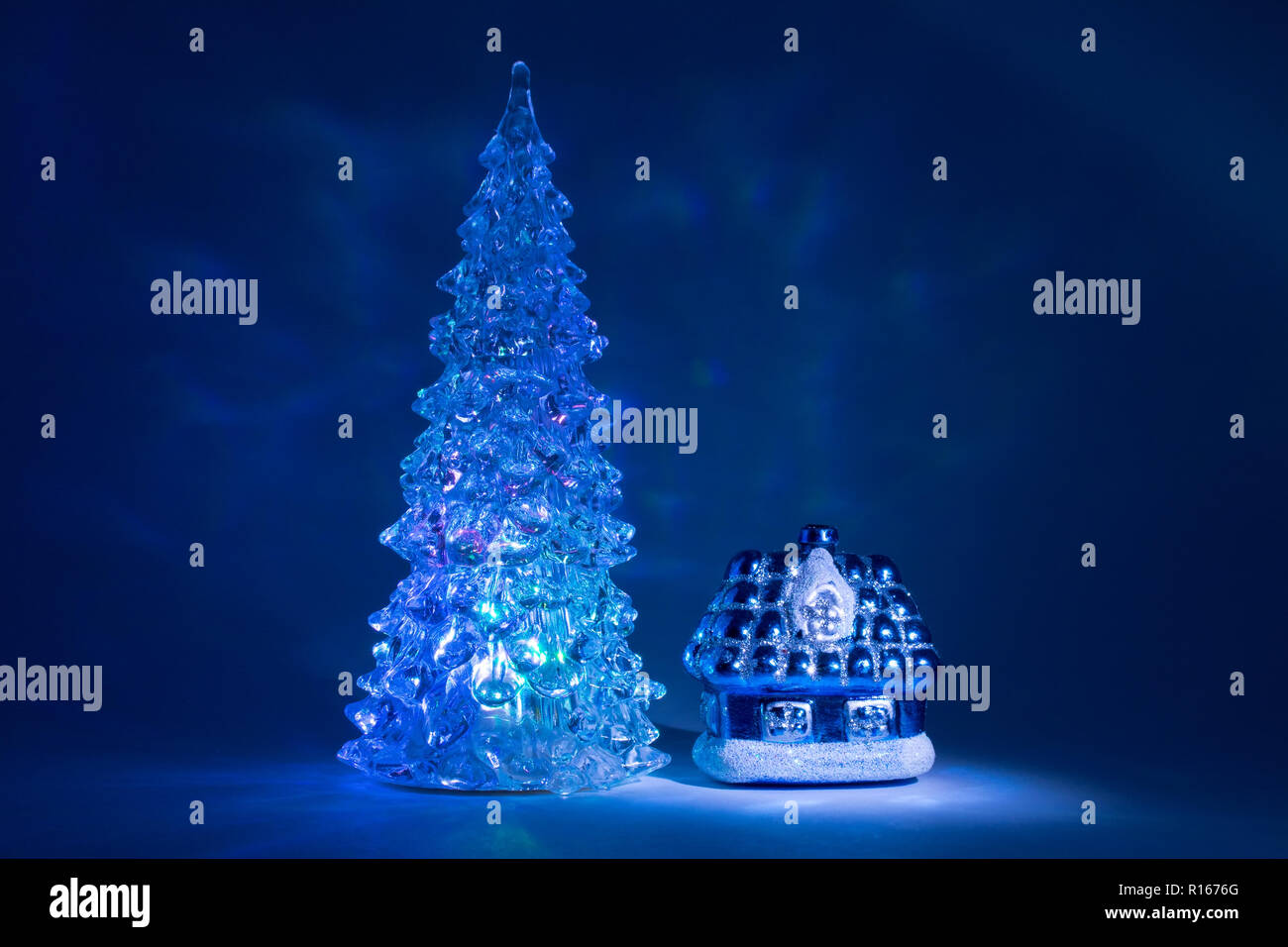 Toy Christmas Tree Shining With Beautiful Shadows Northern Lights