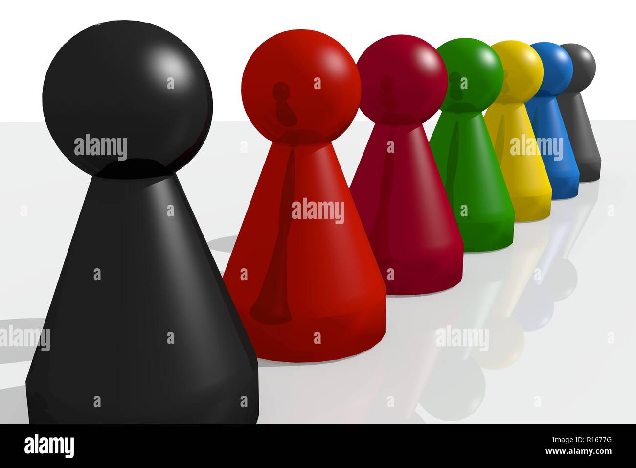 ludo figures 3d illustration politics game colorful Stock Photo