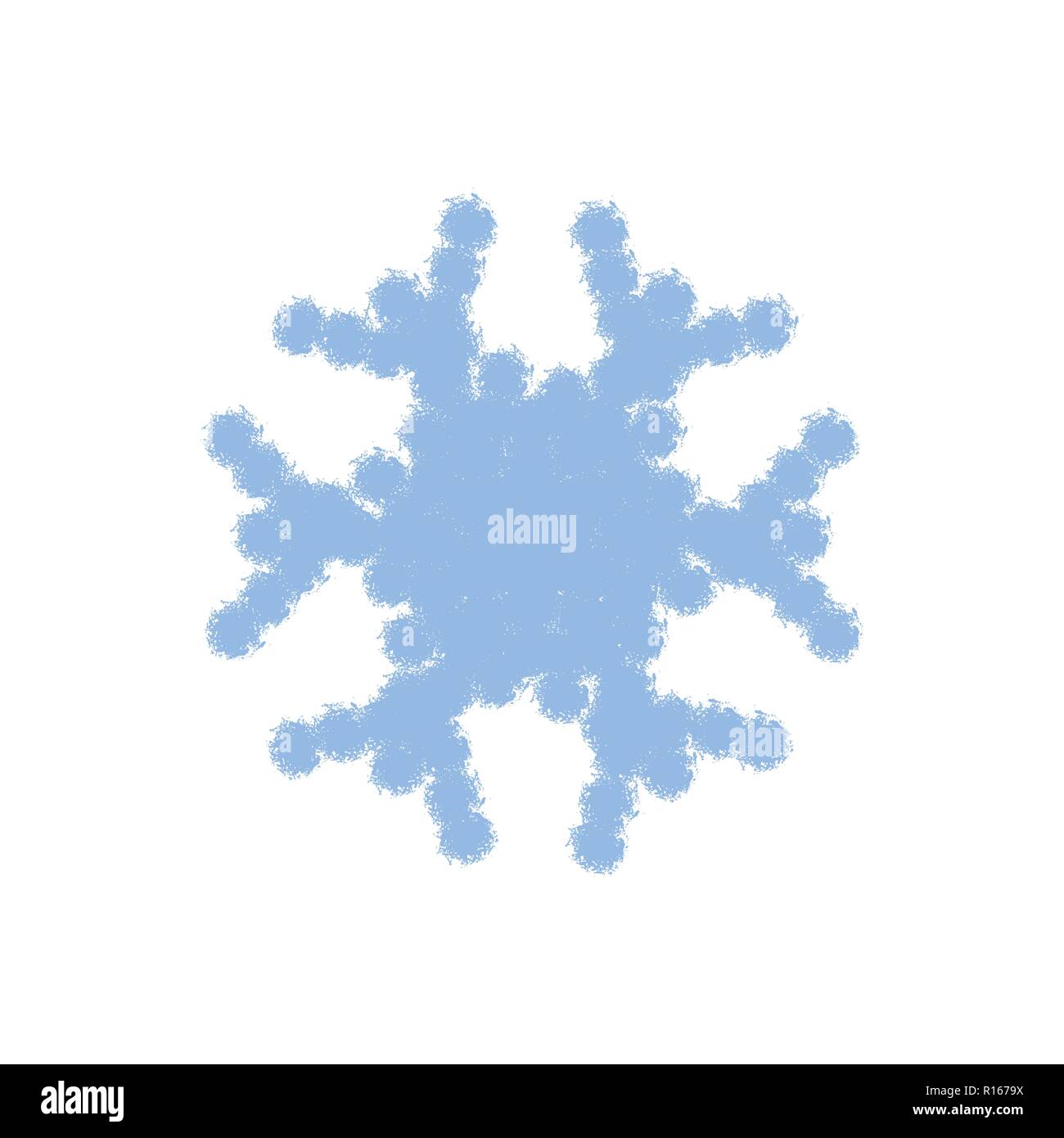 Distress painted snowflake shape. Grunge isolated star. Brushed grainy ...